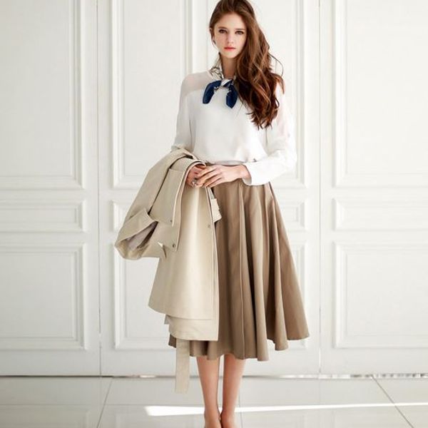 sachin and babi light blue dress Fashion round neck long-sleeved chiffon stitching bat sleeve T-shirt